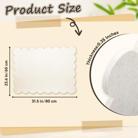 Aitakatta Scalloped Felt Bulletin Board, Self-Adhesive Cork Board Alternative, 31 x 24 Inches Foldable Bulletin Boards for Wall, Decorative Pin Board Vision Board for Home Office School (Beige,6080)