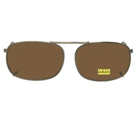 Rectangle Non Polarized Clip-On Sunglasses for Men and Women – Clip On Sunglasses For Eyewear glasses (Bronze-non Polarized Brown Lens, 60mm Width x 45mm Height, Millimeters)