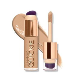 Urban Decay Quickie Concealer – Corrector de Ojeras Líquido, Alta Cobertura de Larga Duración con Acabado Mate Natural, Controla Brillo, Enriquecido con Vitamina E, Brocha Doble Punta, 24H, 16.4 ml