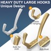 JCHOUS Heavy Duty Wall Hooks, 5.7 Inch Gold Coat Hooks,