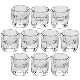 DORUS 10 Nail Art Acrylic Liquid Powder Dappen Dish Glass Crystal Cup Glassware Tools
