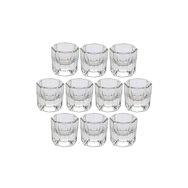 DORUS 10 Nail Art Acrylic Liquid Powder Dappen Dish Glass