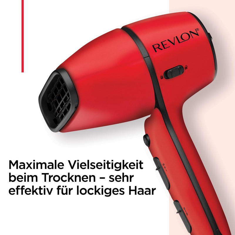 Revlon Haartrockner mit Luftstromregelung || kompakter Trockner mit eingebauter Frisierdüse