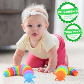 Cevioce - Juguete sensorial para ansiedad para niños y adultos, 2 juguetes sensoriales articulados en 3D, se pueden empalmar, seguro, para ejercitar la fuerza y el estrés, gran regalo para TDAH,