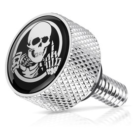 AMAZICHA Stainless Seat Bolt Fender Rear Seat Screw Skull Pattern Chrome 1/4"-20 Thread Compatible with 1997-2024 Harley Davidson Touring XG XL Dyna Softail Sportster CVO Fatbob