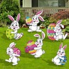Easter Yards Signs Outdoor Bunny Lawn Signs with Stakes Bunny