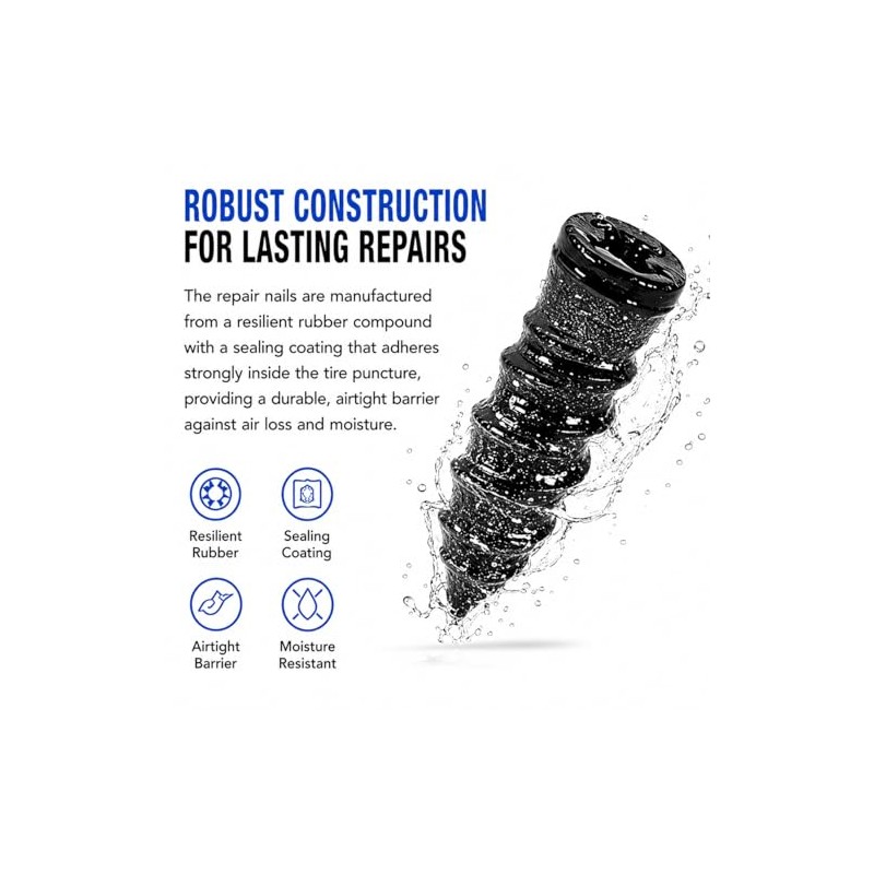 84-Piece Tire Repair Rubber Nail Kit with Screwdriver