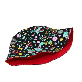 Red Nose Day 2025 Adults Black Pattern Reversible Bucket Hat - On Behalf of Comic Relief