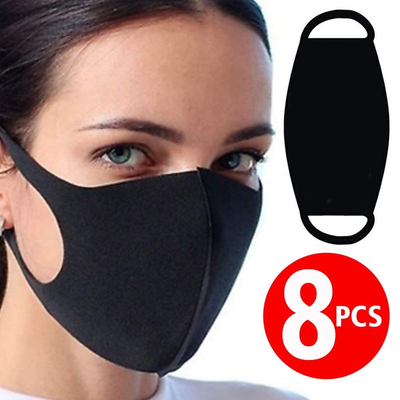 Generise Reusable Face Mask Black Face Mask x8 - Polyurethane