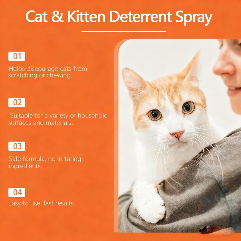 Roseye Cat Deterrent Spray for Indoor, Natural Boundary Aid, 3.38oz