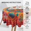 mutakin Mandala Bohemian Tablecloth Spring Summer Round Table Cover Washable