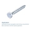 sourcing map Hex Lag Screws, M6 x 40mm Carbon Steel