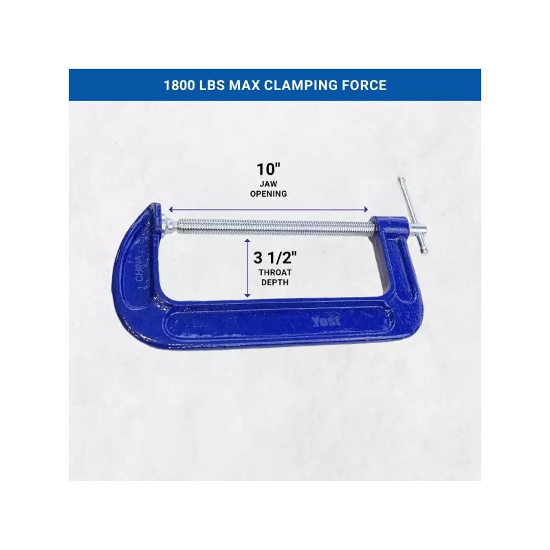 Yost Tools 요스트 툴 310Y 10인치 가단성 철제 CC램프 Yost