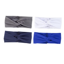 TOVINANNA 4pcs Girls Headwraps Women Headbands Comfortable Stretchable Band Royalblue for Seasons