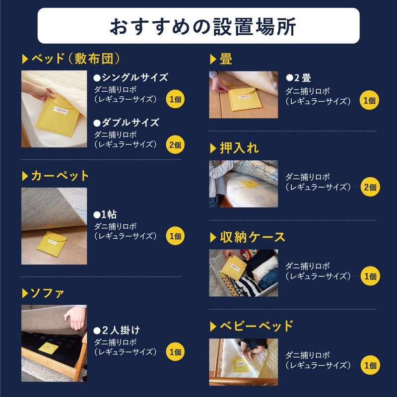 日革研究所 ダニ捕りロボ 詰め替え用 誘引マット 5枚組(レギュラーサイズ5枚) 天然由来成分 ダニ増殖抑制率100% 殺虫剤成分ゼロ 置くだけシート