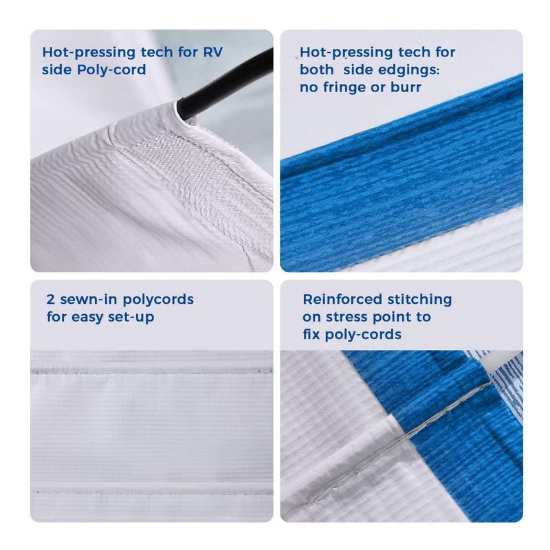 Fonzier RV Awning Fabric Replacement, 19.5oz Heavy Duty Vinyl, with
