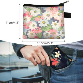 Pack of 6 Purse, Flower Coin Bag, Mini Small Purse for Women, Small Purse, Purse with Zip, Mini Bag, for Coins, Lipstick, Keys, Credit Card, Headphones, Banknotes, multicoloured, flower purse