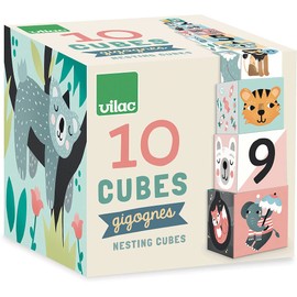 Vilac 8501 Michelle Carlslund Tierwürfel, Mehrfarbig, 1 EA