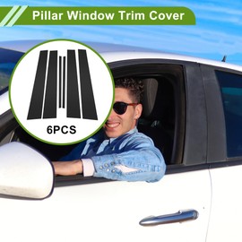 HOPESPANNER Door Pillar Window Trim for Chevy Malibu 2008-2012 Black Front Rear Left Right Anti Scratch Sticker Pillar Posts Door Outer Exterior Cover 6 Pcs