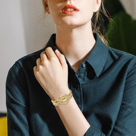 Oidea Golden Iced Out Bangle Bracelet: Full Rhinestones Diamond Lucky Cuban Link Bracelet for Stress Relief Religious Jesus Bracelet Womens Mens Bracelet Jewelry Gifts