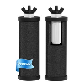 Purewell PF-3-FL Black 4-Stage Composite Carbon and Fluoride Reduction Filters, Compatible with Berkey® Big+, ProOne® Big+ Gravity Water Filter Systems and Purewell Systems (2 Pack, K Series)