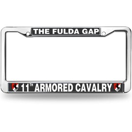 11th Armored Cavalry Army License Plate Frame Chrome US ACR Pride Rust-Proof License Plate Frame US Army Veteran License Plate Frame for Independence Day