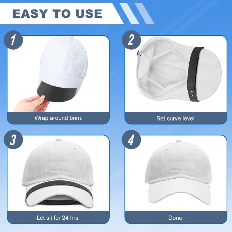 QOONESTL Hat Shaper Band, 1 Pack Hat Bending Strap, Snap-on