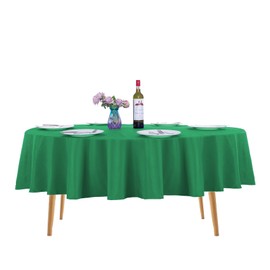 Ascoza 2pack 90 Inch Emerald Round Tablecloth in Washable Polyester Fabric for Wedding/Banquet/Restaurant/Parties