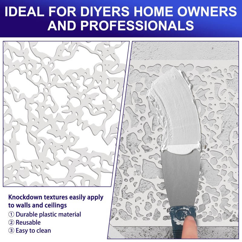 Crtiin 8 Pcs Knockdown Texture Drywall Repair Tool 8 x