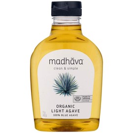 Madhava- Agave claro orgánico, néctar de agave azul orgánico 100 % puro, edulcorante natural, alternativa al azúcar, Ve