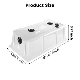 MIXC 10 Pack Humidity Dome 7" Tall Extra Strength, 1020 Growing Trays Cover, Propagation Seed Cloning Lid Vented for 10 x 20 Inch Flat Tray and Seed Starting Germination, Black