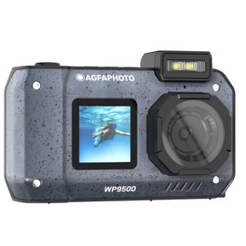 AgfaPhoto Realishot WP9500 - Waterproof Digital Camera, 7 m Waterproof, 24 MP, 18X Zoom, 4K Video, Dual Screen 2.9 Inch/1.4 Inch - Black