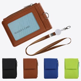 Commuter Pass Case, IC Card Case, Coin Pocket, 4-Card Holder, Double-Sided, Unisex