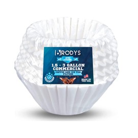 Brodys Extra Large Coffee Filters - Compatible with Bunn 1.5 to 3 Gallon Commercial Coffee & Tea Machines - (275 Count), 13 inch x 5 inch TALL WALLED, All-Natural Paper, No Messy Ground Overflow