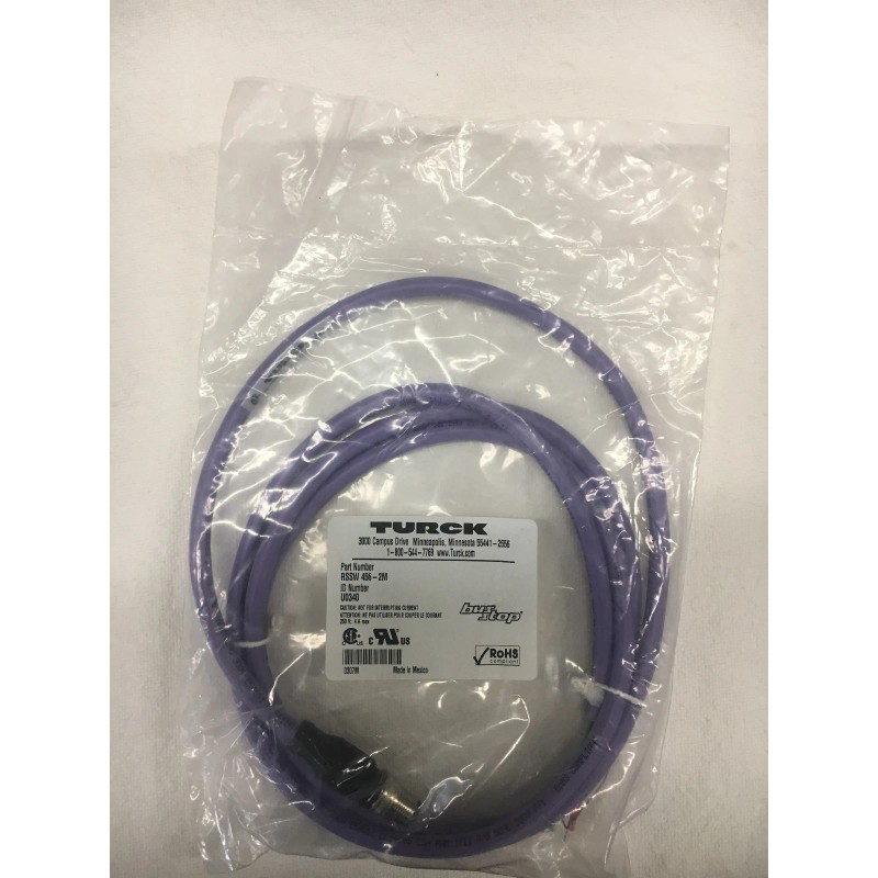 Turck Profibus Stop Bus 2M Cable Connector #RSSW 456-2M ID#