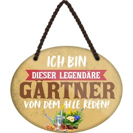schilderkreis24 - Tin Sign 18 x 14 cm - The Legendary Gardener - Unique Gift for Garden Lovers