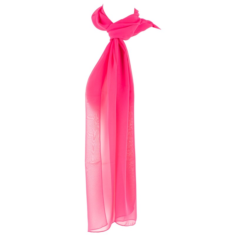 Hat To Socks Chiffon Scarf Sheer Wrap for Women (Fuchsia)