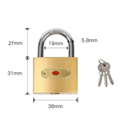 RICHSUM 2 Pack Small Padlock with Keys - Mini Key Padlock for Gym Locker, Travel Bags, Cabinets, Doors (40mm)