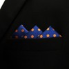 SHLAX&WING Large Silk Pocket Square Blue Dots Dotty Mens Hankies