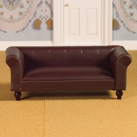 Dolls House 3957 Leather Sofa brown Sofa 1:12 for dollhouse