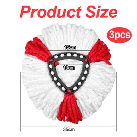 Chiluxendo Pack of 3 Floor Mop Replacement Covers, Mop Replacement Heads, Replacement Head for Scrubber Mop, Mop Head, Microfibre Mop Replacement, Triangular Mop Head for Wooden Floor, Marble Floor