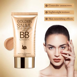 Golden Snail BB Cream, Waterproof Liquid Foundation Concealer, Nude Make-Up, Hydrating BB Cream, Day Cream BB Moisturising Face Cream (Natural)