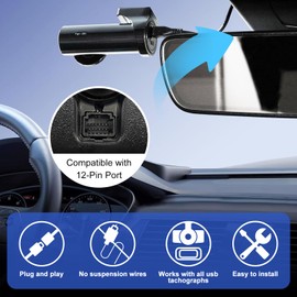 Dash Cam Power Adapter (12-Pin Type A) – Compatible with Toyota Tacoma (2015-2023), Highlander (2015-2016), Tundra (2014-2021), Sienna (2014-2021), Honda Ridgeline etc – Plugs into Rearview Mirror