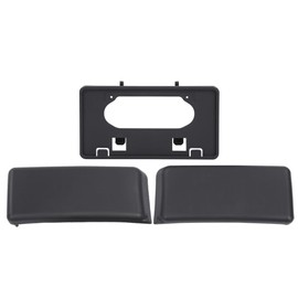 PIT66 Front Bumper Guards Pads & License Plate Frame Bracket Compatible with Ford F150 2009-2014 9L3Z17E810B 9L3Z17A385A