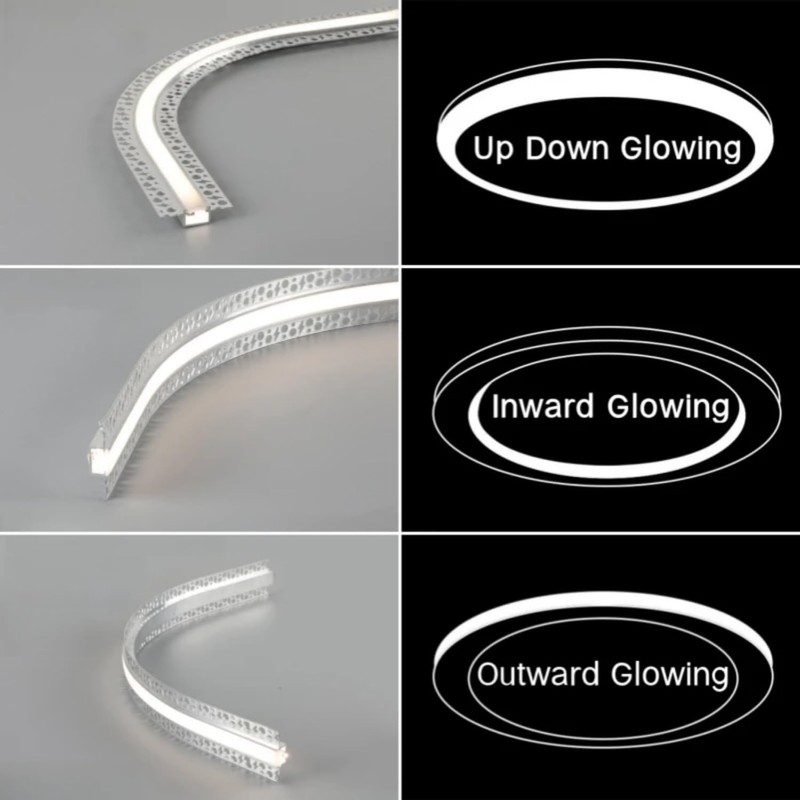 KSDLMPA 10 Pack 3.3Ft/1M Plaster-in Bendable Aluminum Profile LED Light