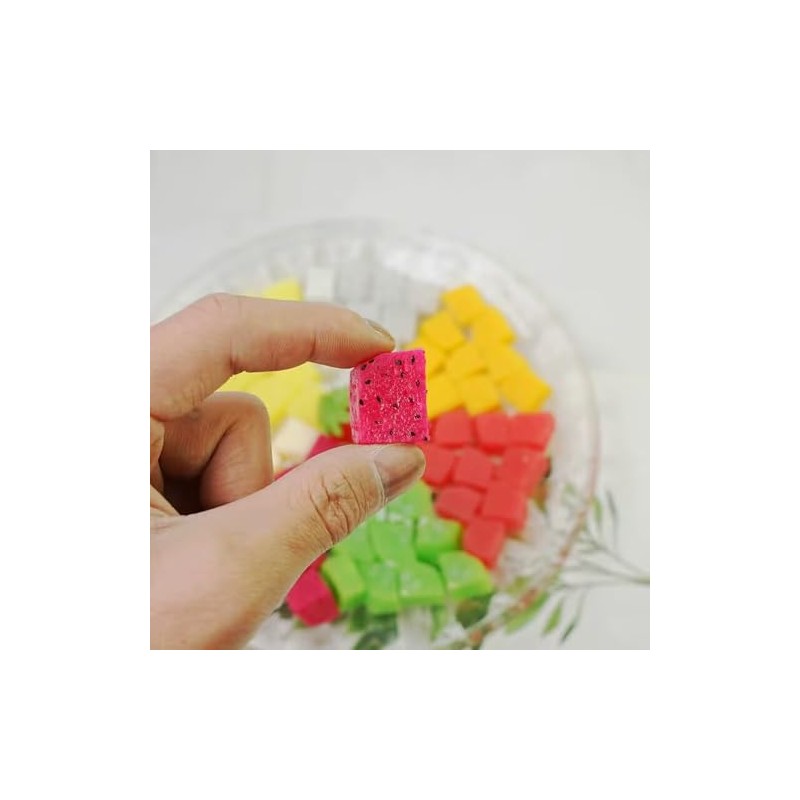 Piezas Rebanadas Fruta Dragón Artificial Realistas Bloques Pitaya Falsos Forma