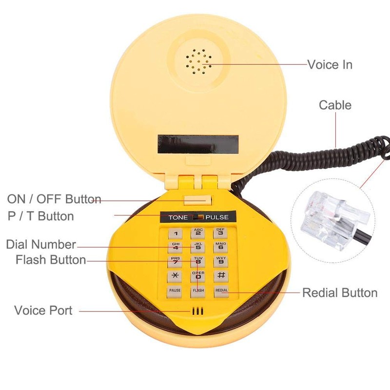 Wired Landline Telephone Interesting Hamburger Phone for Decoration of Gifts