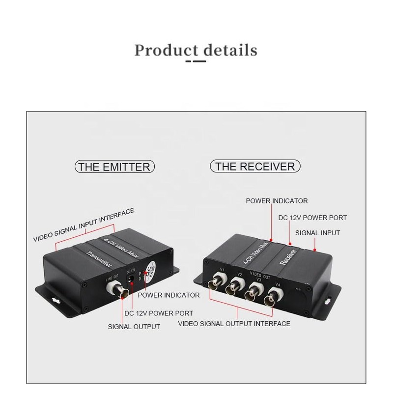 4 Channel Analog Video Multiplexer HD Video Over Coax for