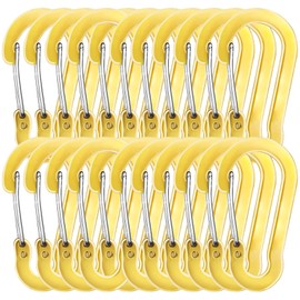 Wlikn Aluminum Alloy Multi-functional Carabiner, Set of 20, Load Capacity 110.2 lbs (50 kg), Ultra Lightweight, Small D-Ring, Sling, Key Holder, Accessories, Keys, Camping, Hiking, Trekking Hook, Fall