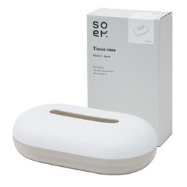 soem [Know the remaining capacity] Tissue Case for Soft Packs WH [Made in Japan] Tissue Cover Gift (White)